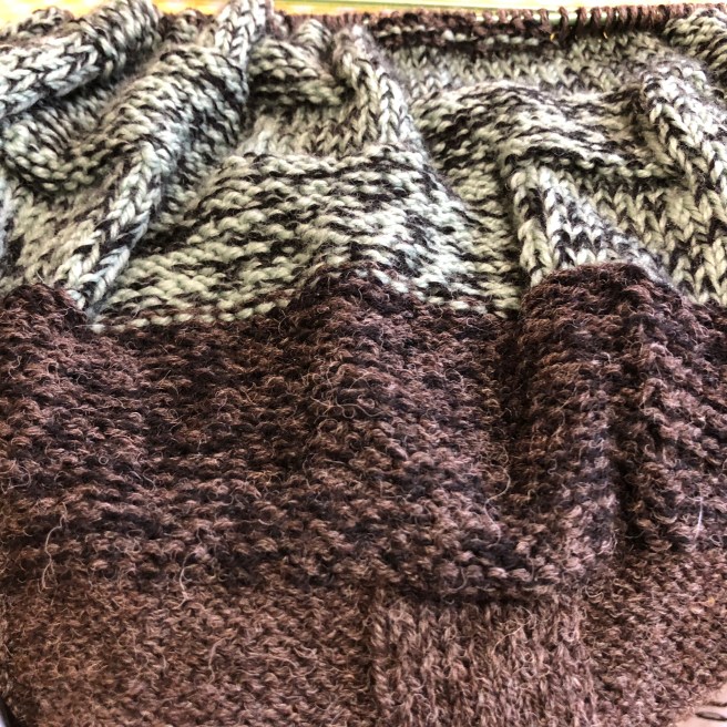 blanket being knitted
